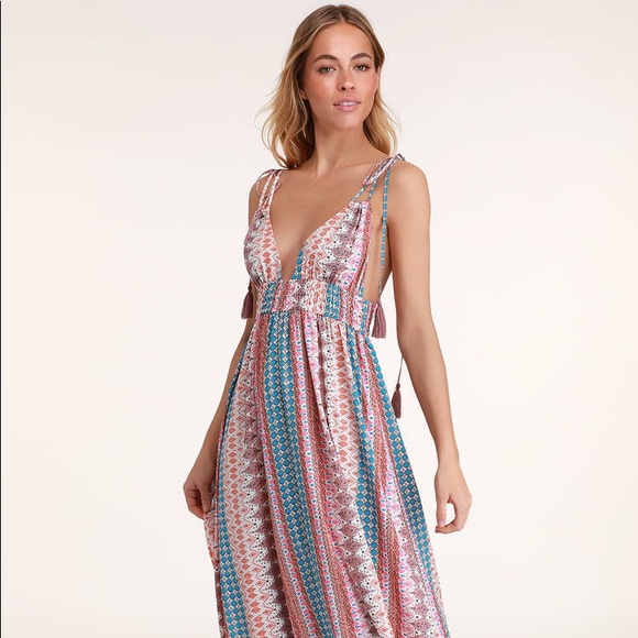 Lulus Dresses & Skirts - Maxin' Relaxin' Multi Print Maxi Dress